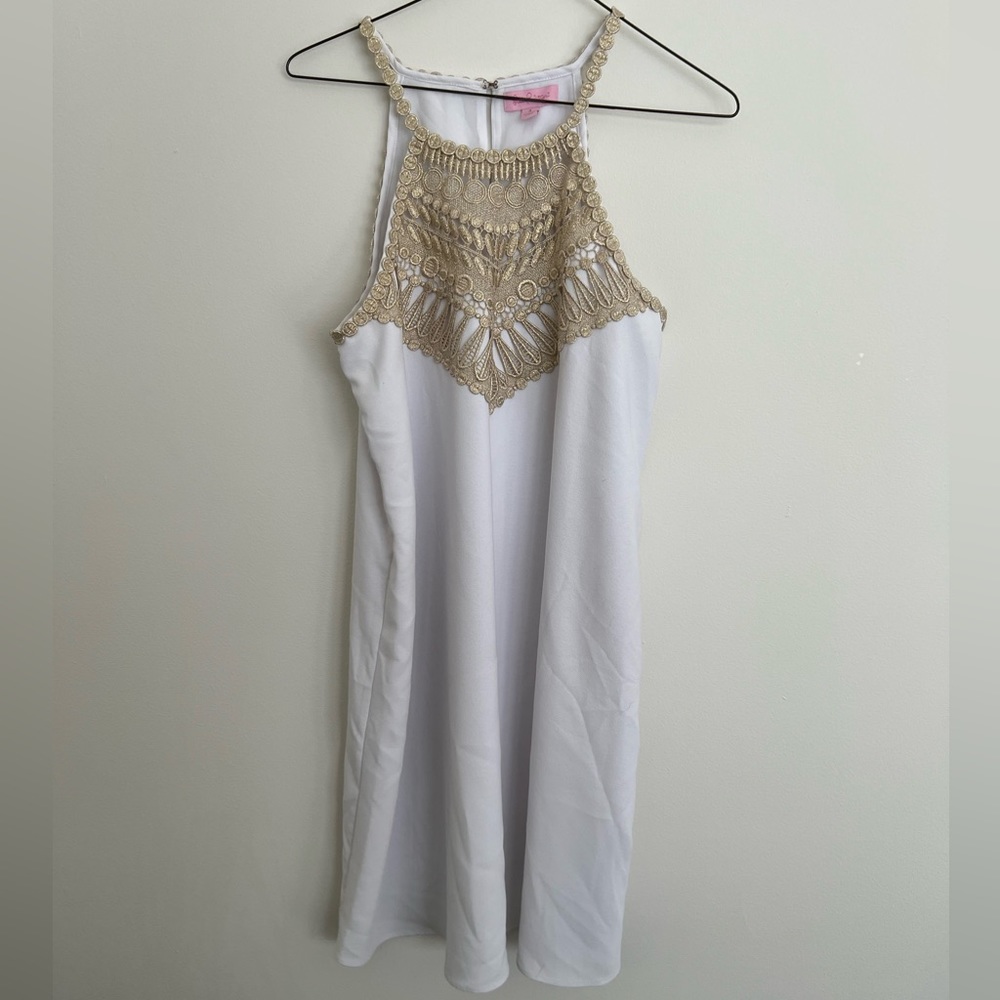 Lilly Pulitzer Pearl Shift Dress in white size 4